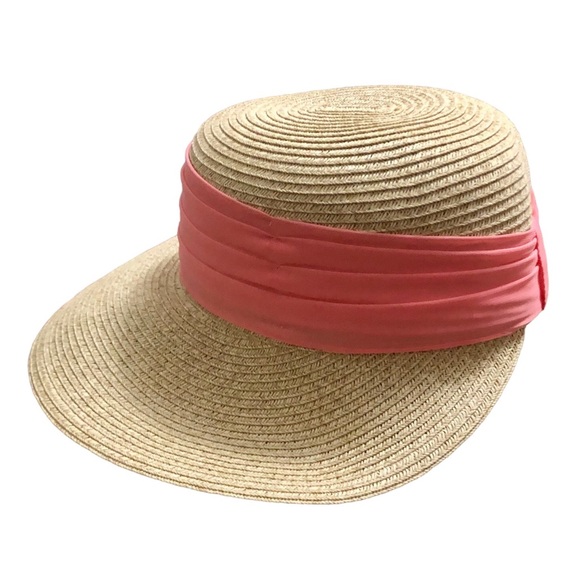 Sun ‘N’ Sand Headwear straw hat with pink sash, adjustable - Picture 2 of 8